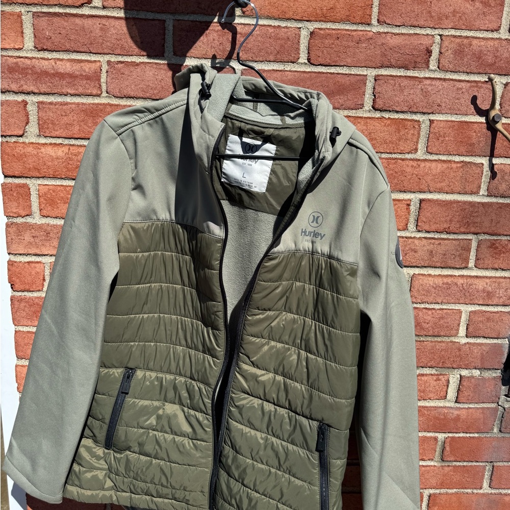 Hurley Green and Gray Hooded Jacket - Picture 3 of 16